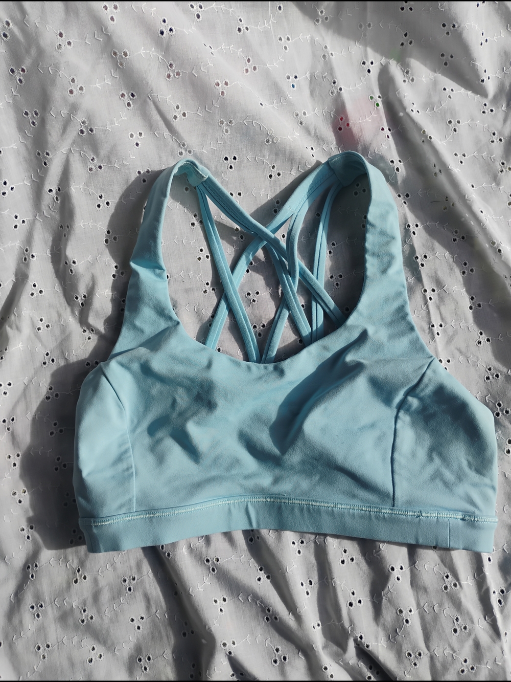 lululemon athletica Sky Blue Strappy Sports Bra